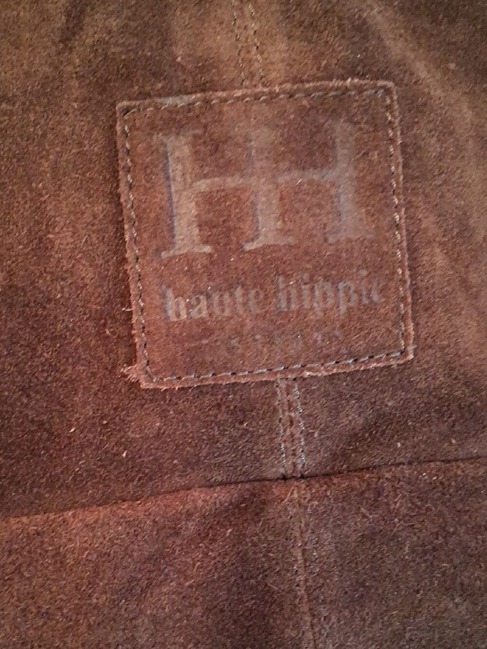 Haute Hippie Dark Brown Large Suede Hobo Bag - Picture 2 of 9